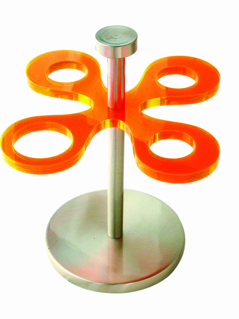 Waffeltütenhalter, orange, Plexi u. Metall