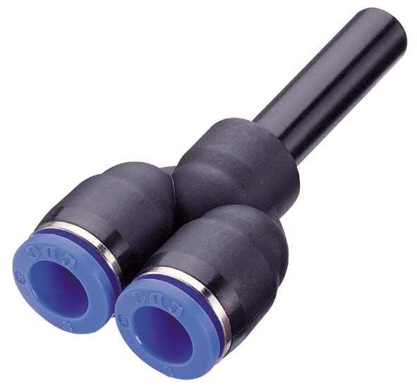 Y-Stecker, Kunststoff 2 x für Schlauch Außen Durchm. 6 mm