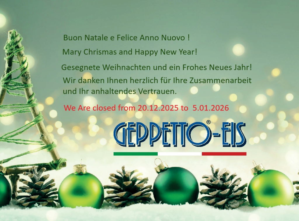 Frohe weihnachten wünscht GEPPETTO EIS!